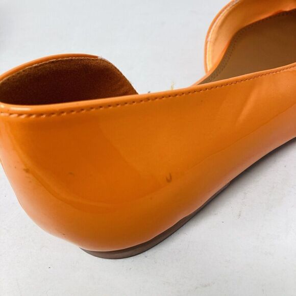 ASOS Legendary Pointed Ballet Flats Patent Orange Spring Summer Shoes US 9 - Picture 5 of 13
